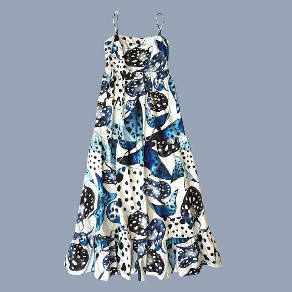 Farm Rio Printed Cotton Poplin Midi Dress XS - Picture 7 of 10